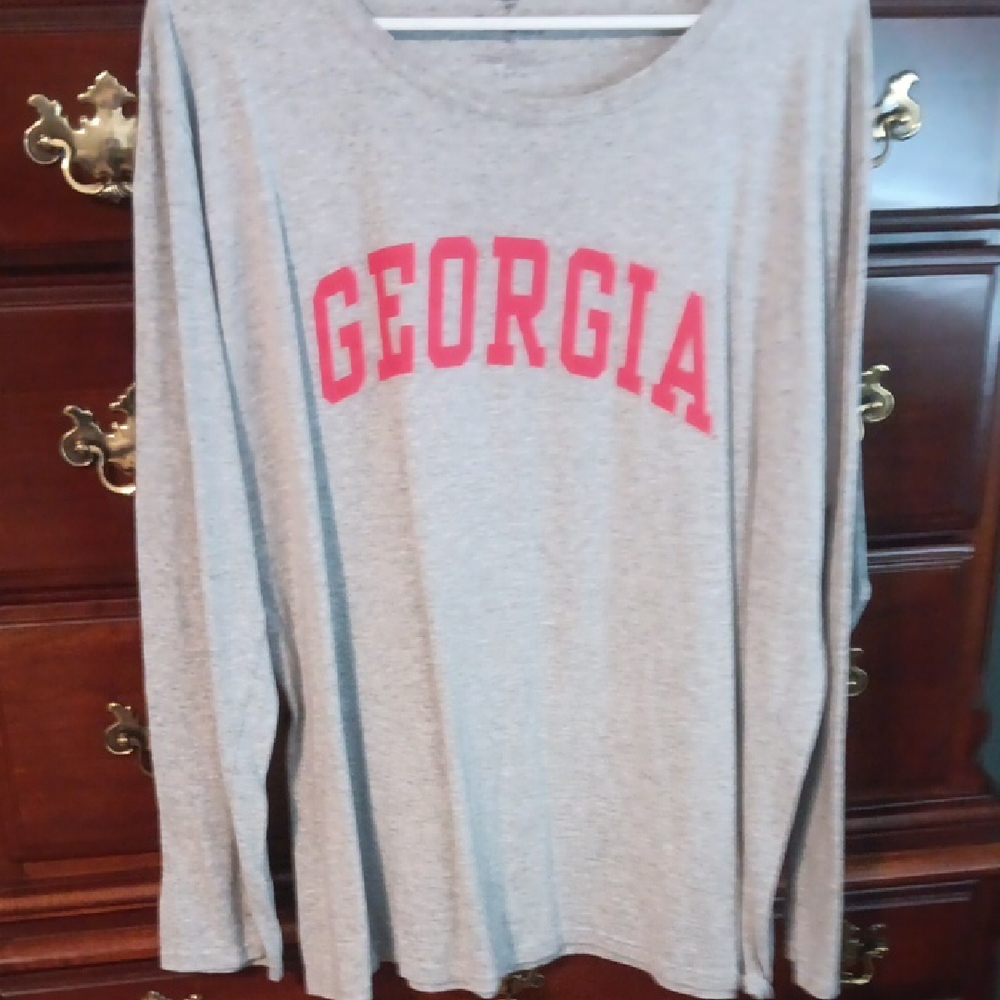 Fanatics Heather Gray Long Sleeve Shirt GEORGIA BULLDOGS